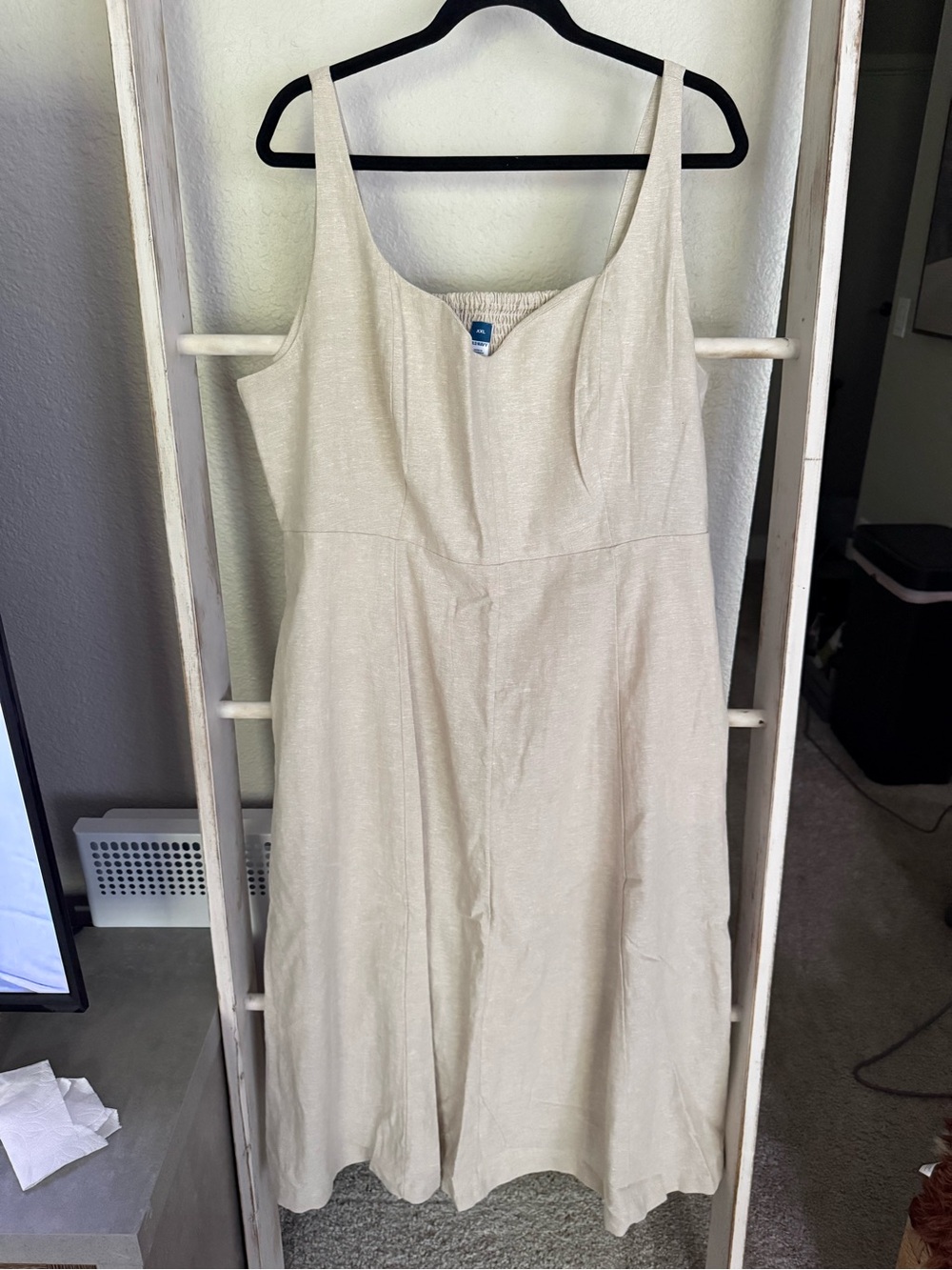 Old Navy Cream Sleeveless Midi Dress